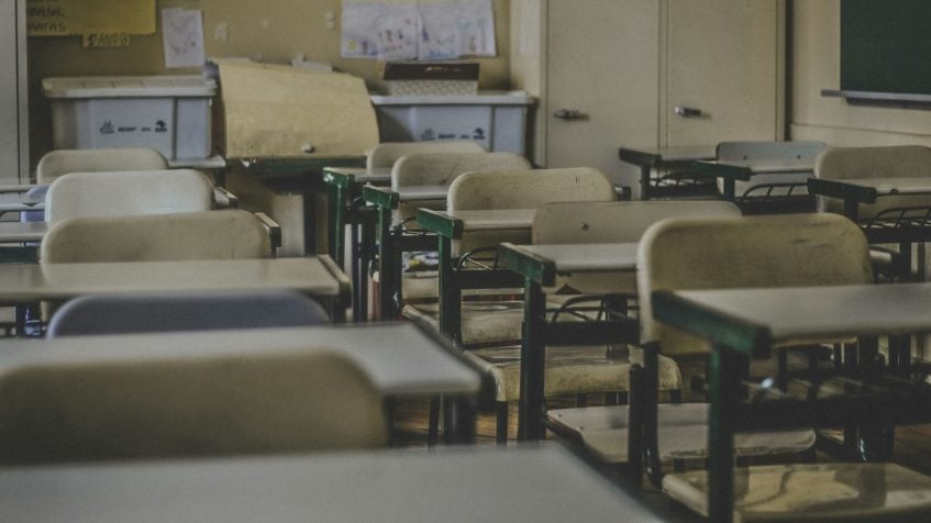 Uma sala de aula de uma escola secundaria